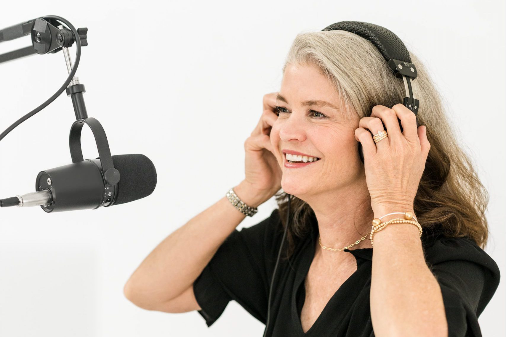 woman talking on the radio